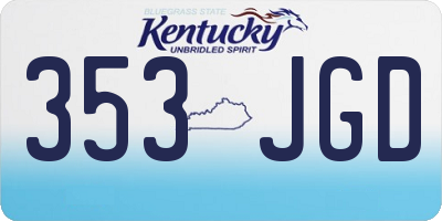 KY license plate 353JGD