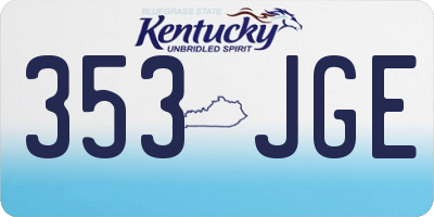 KY license plate 353JGE