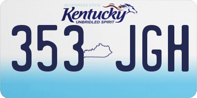 KY license plate 353JGH