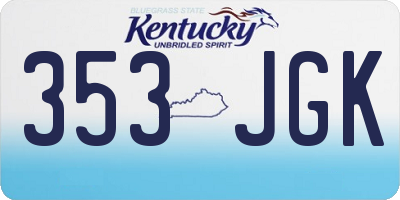 KY license plate 353JGK
