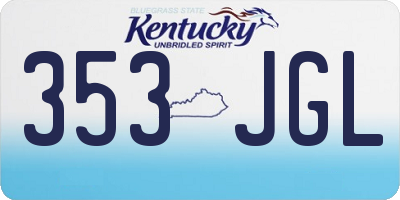 KY license plate 353JGL