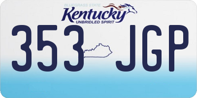 KY license plate 353JGP