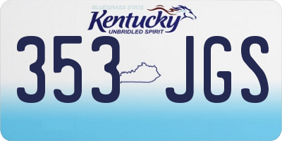 KY license plate 353JGS