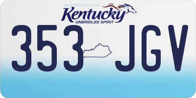 KY license plate 353JGV