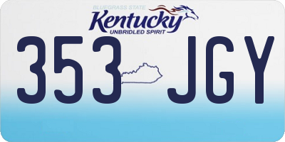 KY license plate 353JGY