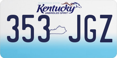 KY license plate 353JGZ