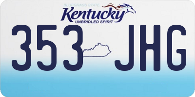KY license plate 353JHG