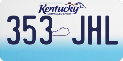 KY license plate 353JHL