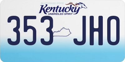KY license plate 353JHO