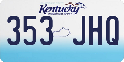 KY license plate 353JHQ
