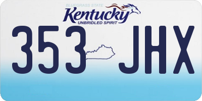 KY license plate 353JHX