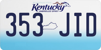 KY license plate 353JID