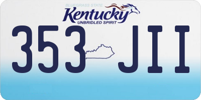 KY license plate 353JII