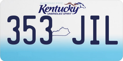 KY license plate 353JIL