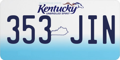 KY license plate 353JIN