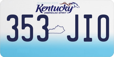 KY license plate 353JIO