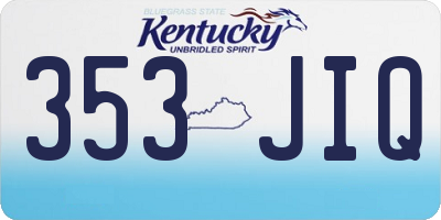 KY license plate 353JIQ