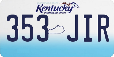 KY license plate 353JIR