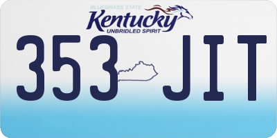 KY license plate 353JIT