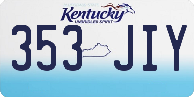 KY license plate 353JIY