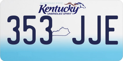 KY license plate 353JJE