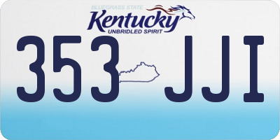KY license plate 353JJI