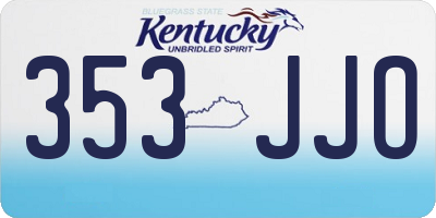 KY license plate 353JJO