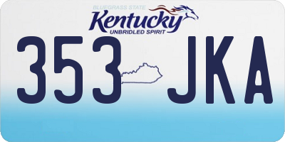 KY license plate 353JKA
