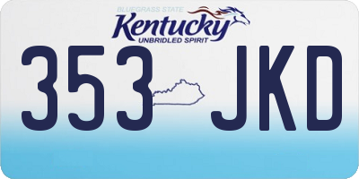 KY license plate 353JKD