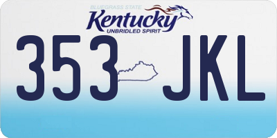 KY license plate 353JKL