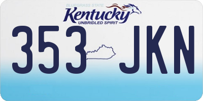 KY license plate 353JKN