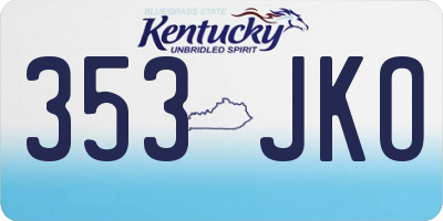 KY license plate 353JKO