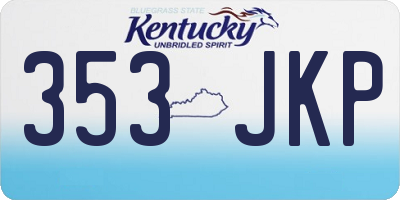 KY license plate 353JKP