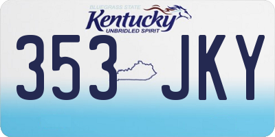 KY license plate 353JKY
