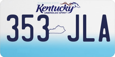 KY license plate 353JLA