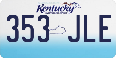KY license plate 353JLE