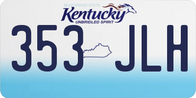 KY license plate 353JLH
