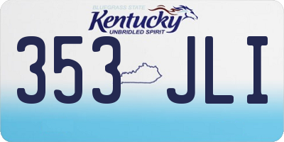 KY license plate 353JLI