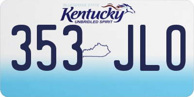 KY license plate 353JLO