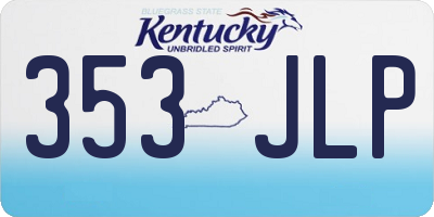 KY license plate 353JLP