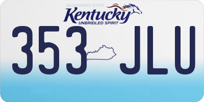KY license plate 353JLU