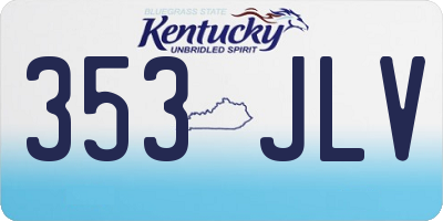 KY license plate 353JLV