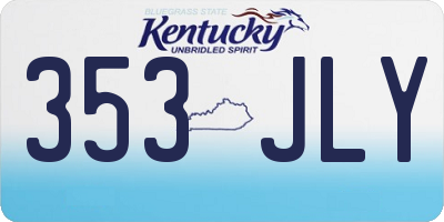 KY license plate 353JLY