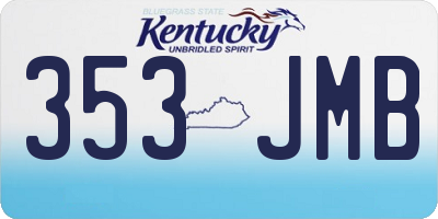 KY license plate 353JMB