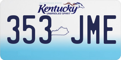 KY license plate 353JME