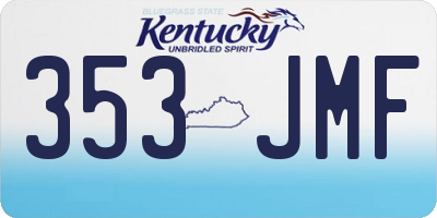 KY license plate 353JMF