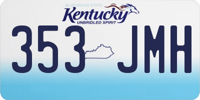 KY license plate 353JMH