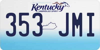 KY license plate 353JMI