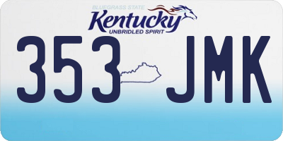 KY license plate 353JMK