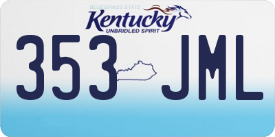 KY license plate 353JML